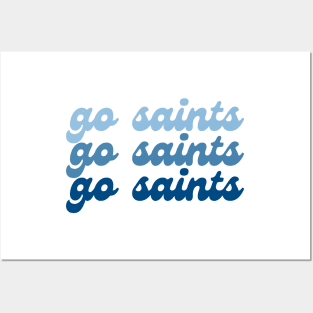 Go Saints Blue Retro Gradient - Siena Heights University Posters and Art